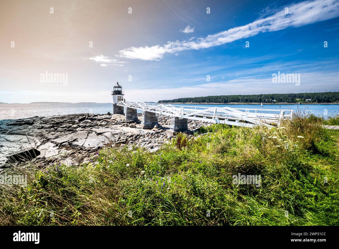 Le phare de Marshall de 1832, Penobscot Bay, Port Clyde, Maine Banque D'Images