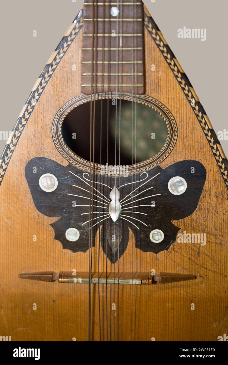 Décoration de trou de son d'un luth Banque D'Images