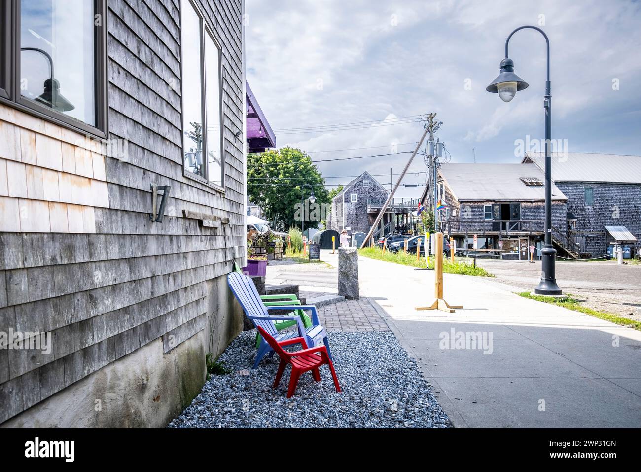 Le centre-ville de Belfast, petite ville dans le nord du Maine, USA Banque D'Images