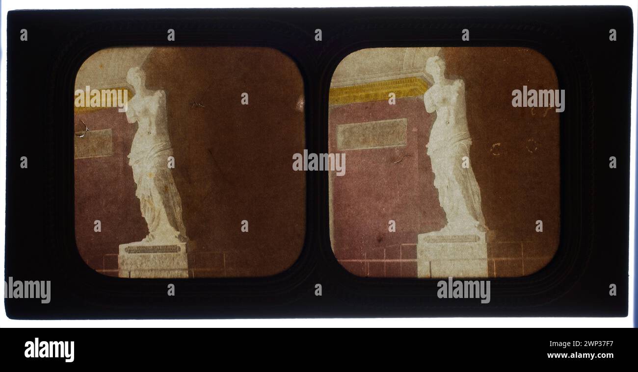 Une reproduction photographique du XIXe siècle de la Vénus de Milo au Louvre, documentant la sculpture grecque antique de la collection Varsovie de J. Mrozowski. Banque D'Images