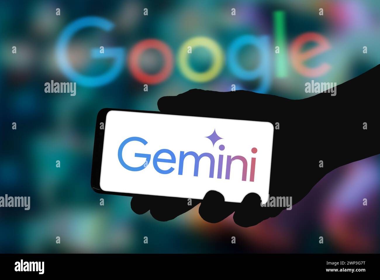 Google Gemini ai chatbot affiché sur smartphone Banque D'Images