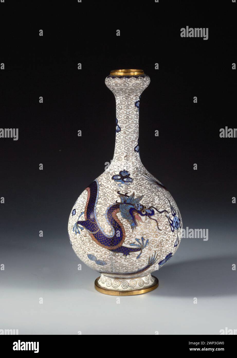 Vase En Cloisonné Sur Cuivre - Forme Ovale - Occasion - Fabriqué En France