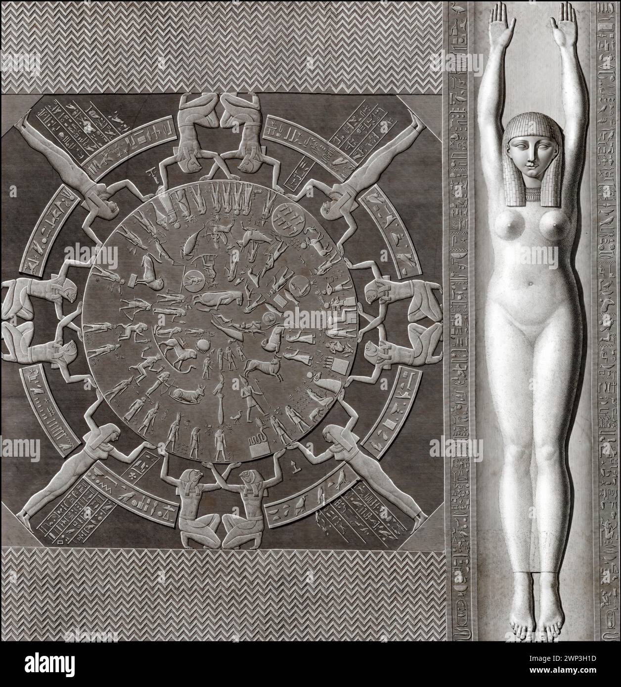 Zodiaque de Dendera, ancien complexe du temple de Dendera, Dendera, Égypte Banque D'Images