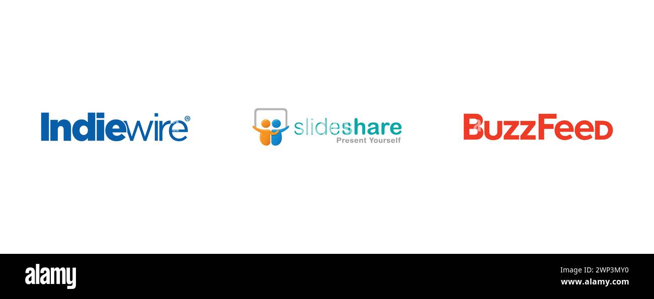 Indie Wire , vSlideShare, BuzzFeed . Collection du logo de la meilleure marque. Illustration de Vecteur