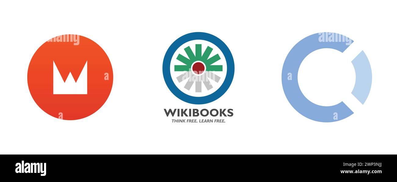 Wikibooks, OpenCollective, Wicket . Collection du logo de la meilleure marque. Illustration de Vecteur