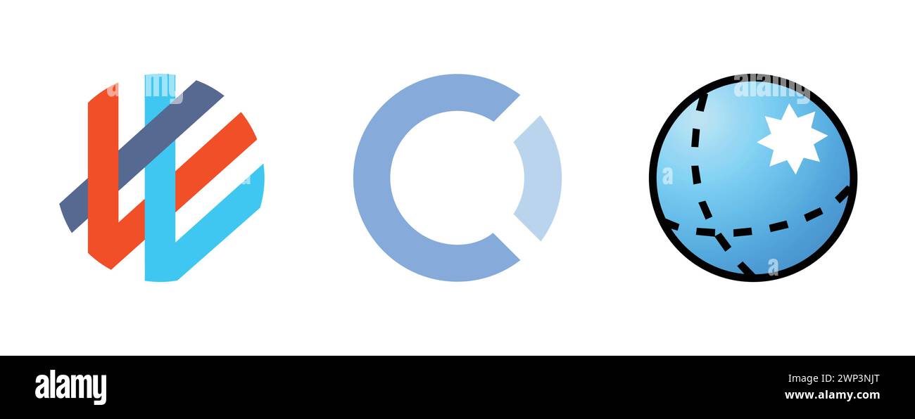 OpenCollective , Netsurf , Weave. Collection du logo de la meilleure marque. Illustration de Vecteur