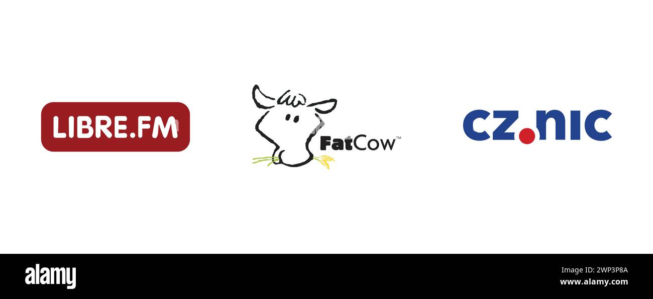 Libre, FatCow, CZ. Collection du logo de la meilleure marque. Illustration de Vecteur