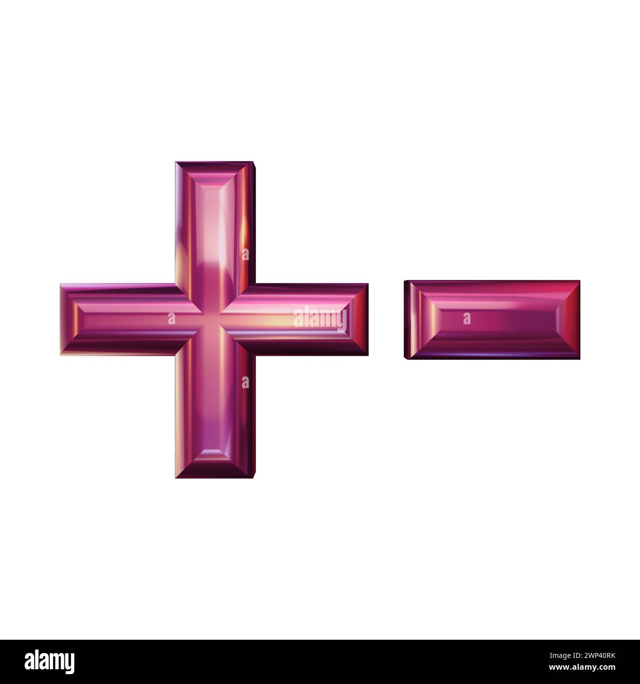 ensemble de nombres 3d en métal rose, numéro neuf, rendu 3d. Banque D'Images