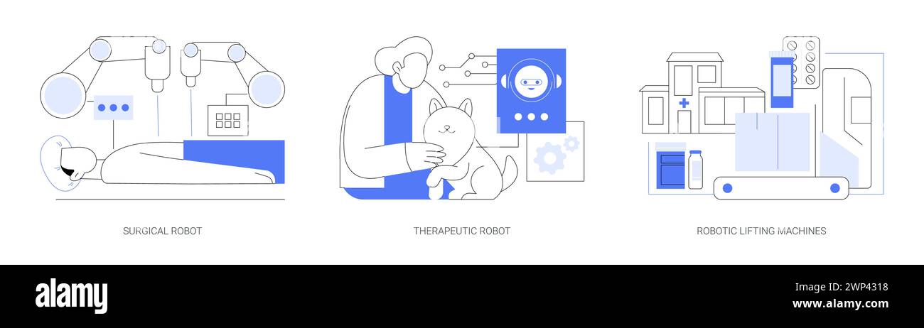 Robots de santé illustrations vectorielles isolées de dessins animés se Illustration de Vecteur