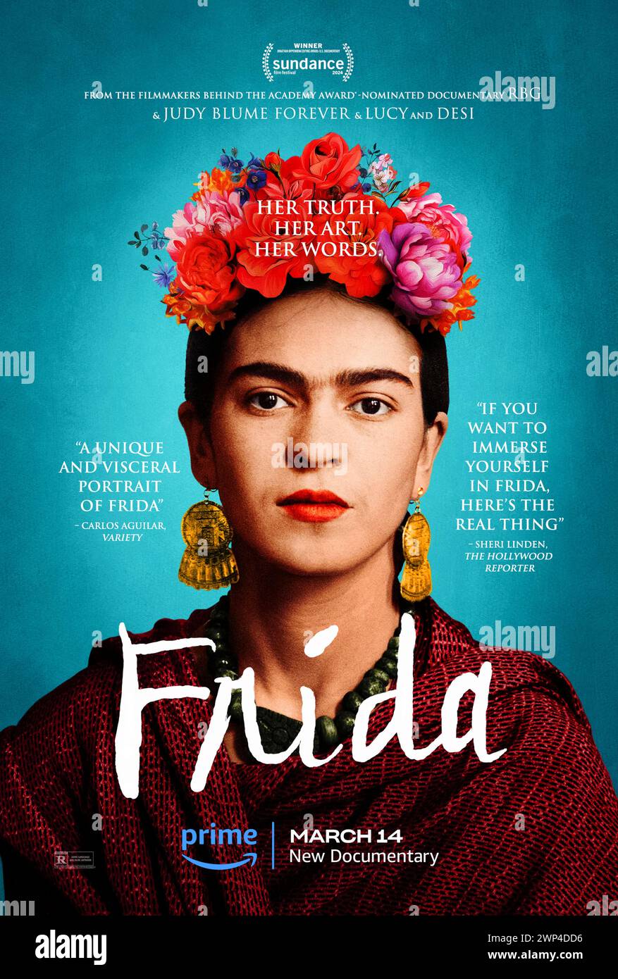 Frida (2024) réalisé par Carla Gutierrez. Documentaire sur Frida Kahlo, raconté à travers ses propres mots tirés de journaux intimes, lettres, essais et interviews. Affiche US One Sheet ***USAGE ÉDITORIAL SEULEMENT***. Crédit : BFA / Amazon MGM Studios Banque D'Images
