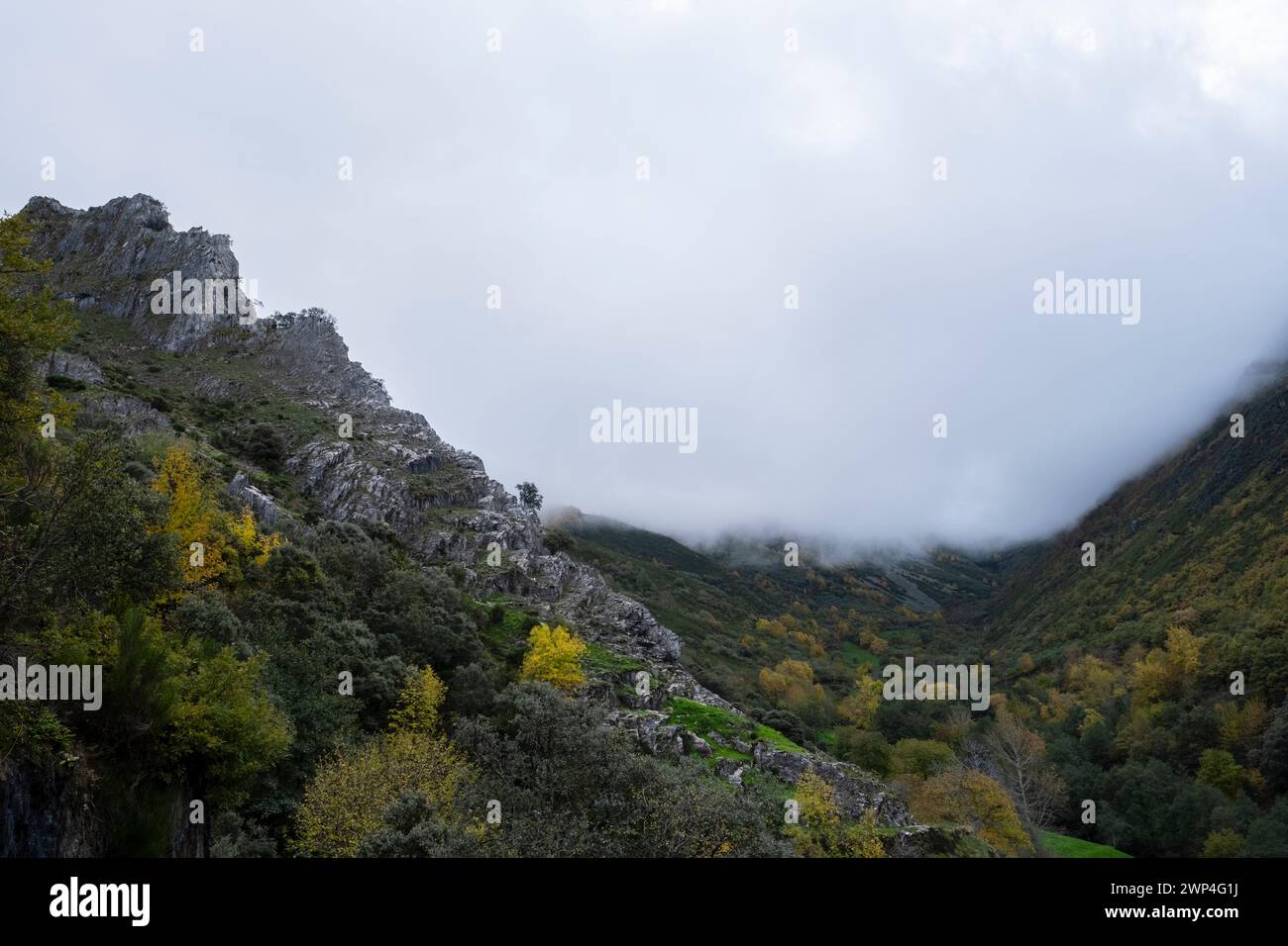 Castilla y Leon, Espagne - 08 novembre 2022 : brouillard à Valle del Silencio Banque D'Images