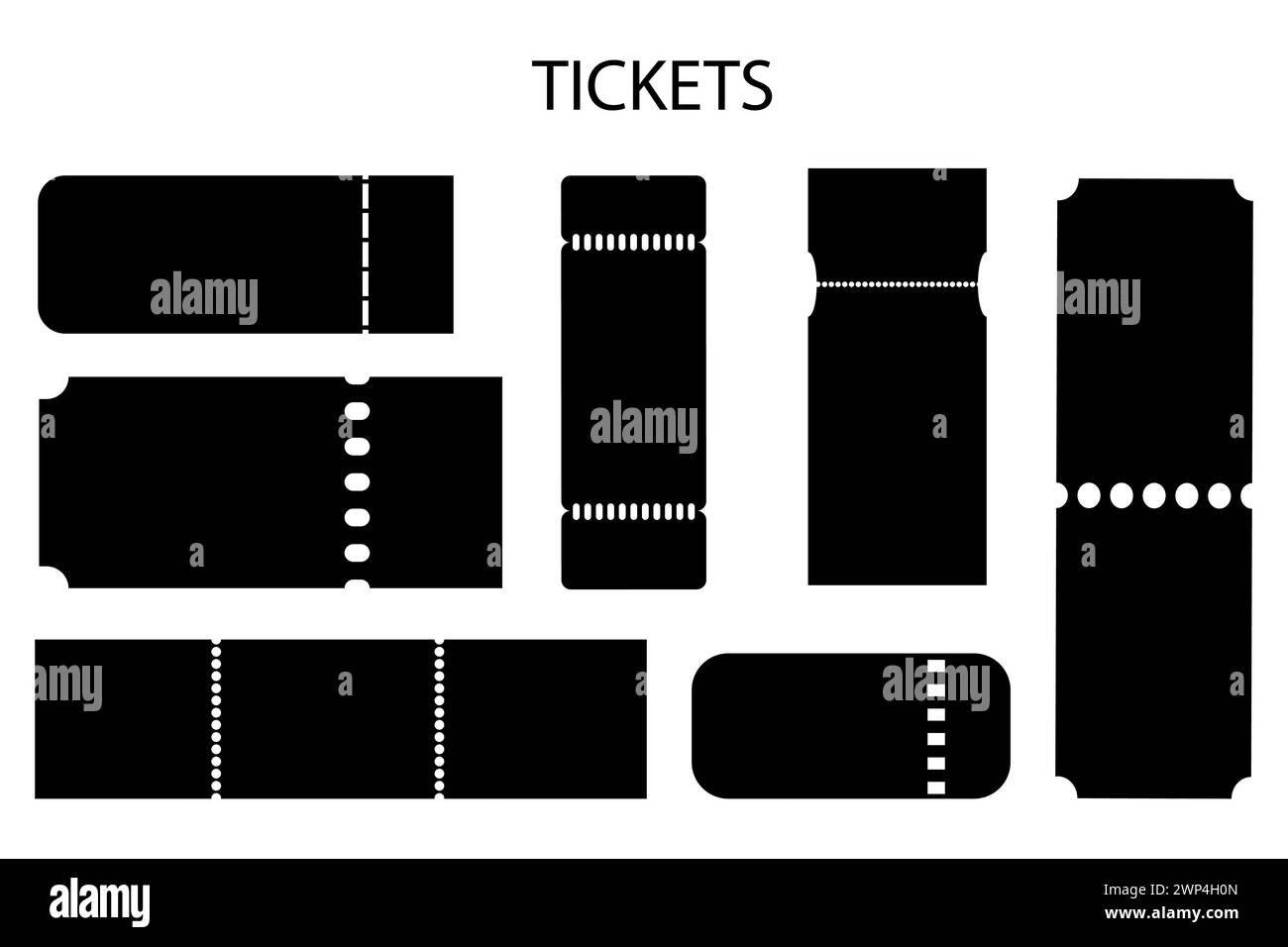 Billets noirs dans un style moderne. Eléments de conception Web. Ancien design. Film, film. Illustration vectorielle. Image de stock. SPE 10. Illustration de Vecteur