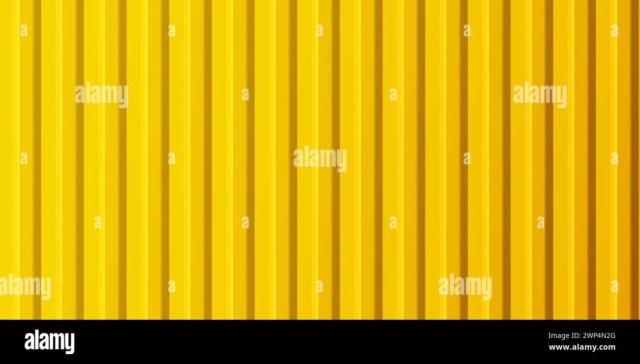 Une feuille de carton ondulé jaune. Fer galvanisé pour clôtures, murs, toits. Illustration vectorielle isolée réaliste. Illustration de Vecteur