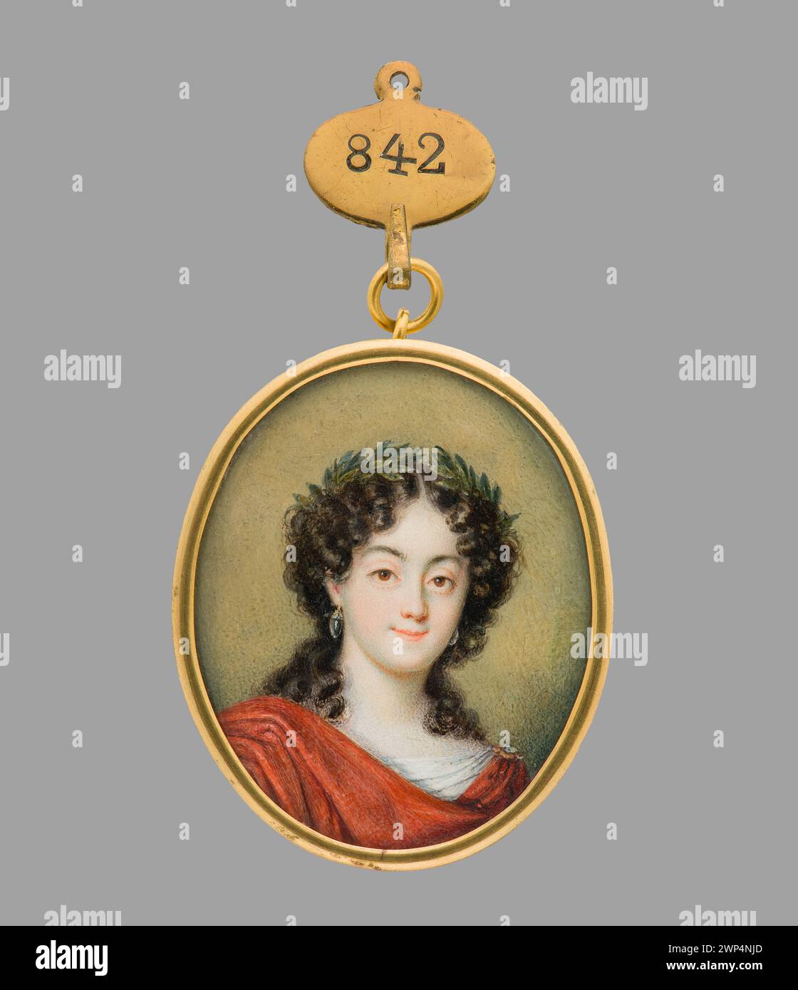 Portrait miniature de 1850 d'Elisabeth Dorothea von Sachsen Gotha-Altenburg en laurier, aux côtés de Ludwika von Hessen-Darmstadt, représentant des femmes et des dirigeants en européen Banque D'Images
