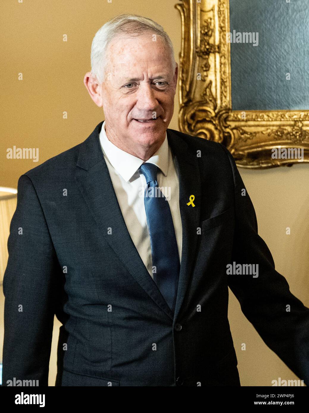 Washington, États-Unis. 05 mars 2024. Benny Gantz (Benjamin Gantz), homme politique israélien, vu au Capitole des États-Unis. Crédit : SOPA images Limited/Alamy Live News Banque D'Images