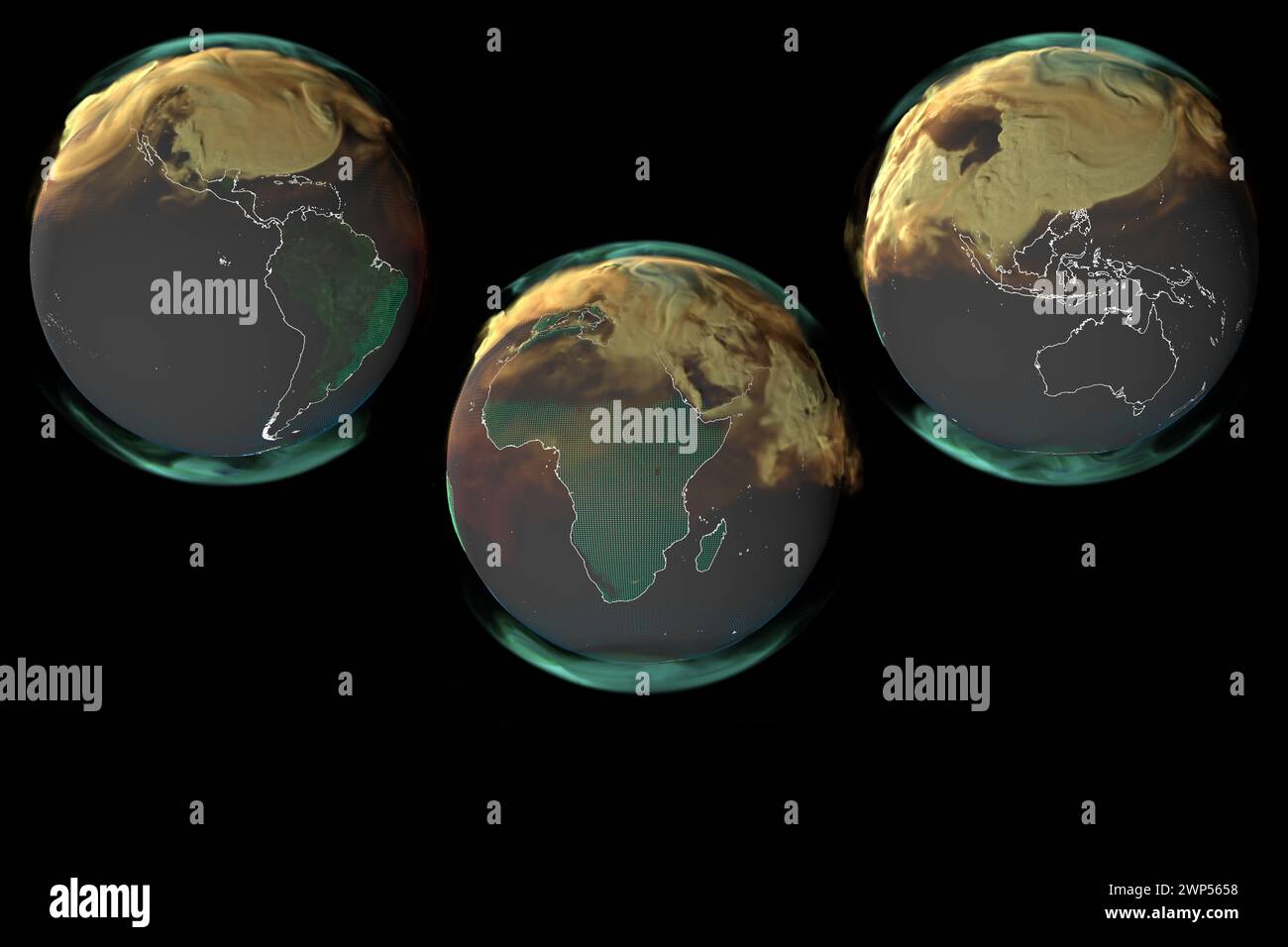 Terre. 5 mars 2024. Les émissions de dioxyde de carbone provenant des combustibles fossiles ont de nouveau augmenté en 2023, atteignant des niveaux records, selon les estimations d'une équipe internationale de scientifiques. La hausse continue des émissions provenant de la combustion du pétrole, du charbon et du gaz naturel entrave les progrès visant à limiter le réchauffement climatique, ont déclaré les scientifiques. Les premières analyses des données de 2023 effectuées par les scientifiques montrent que les émissions provenant des combustibles fossiles ont augmenté de 1,1 % en 2023 par rapport aux niveaux de 2022, ce qui porte les émissions fossiles totales en 2023 à 36,8 milliards de tonnes métriques de dioxyde de carbone. (Crédit image : © NASA Earth/ZUMA Press Wire) USAGE ÉDITORIAL O Banque D'Images