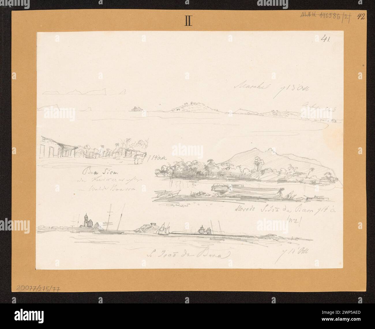 Glissements de terrain autour de Sao Joao da Barra ; Adalbert (prêtres 1811-1873) ; 1842 (1842-00-00-1842-00-00) ; Adalbert (Prince Prusse Dolnośląskie - 1811-1873), Adalbert (Prince Prusse - 1811-1873) - collections, Amérique du Sud (continent), Brésil, Hessen -Darmstadt (famille), Karpniki (Voïvodeship Dolnośląskie - Museum Powder - Ante 1945), Karpniki (Pará, Brésil) (Rio de) Sao Joao da Barra (Brésil), revues spécialisées, paysages, paysages exotiques, voyages, dessins allemands, croquis Banque D'Images