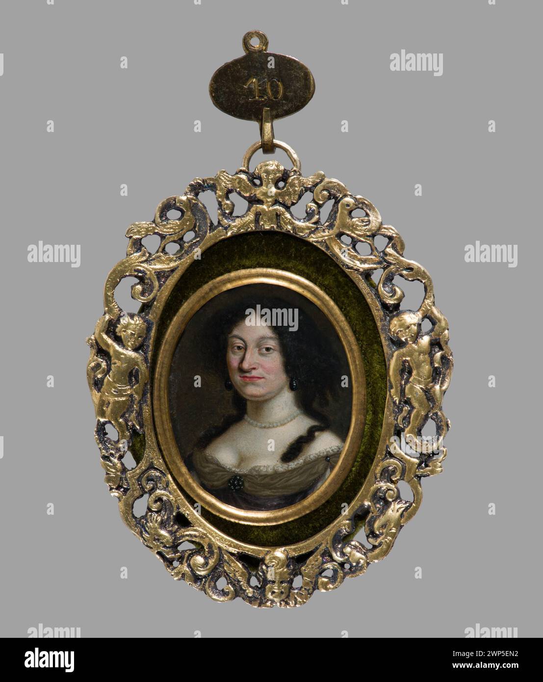 Portrait d'Elisabeth Dorothée von Sachsen Gotha-Altenburg, 1670, deuxième épouse de Ludwika VI von Hessen-Darmstadt, représentant des bijoux et des portraits féminins traditionnels. Banque D'Images