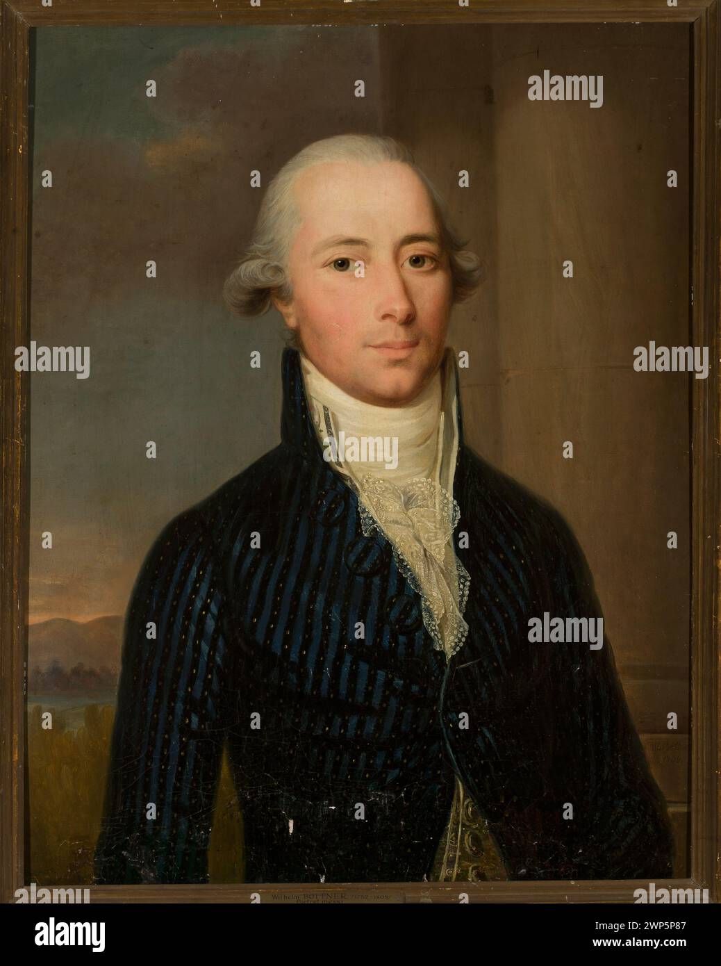 Portrait du mari dans le tailcoat bleu de l'abotal ; Böttner, Wilhelm (1752-1805) ; 2. PO. XVIIIe siècle (1751-00-00-1800-00-00) ; peinture allemande, hommes, portraits, portraits d'hommes Banque D'Images