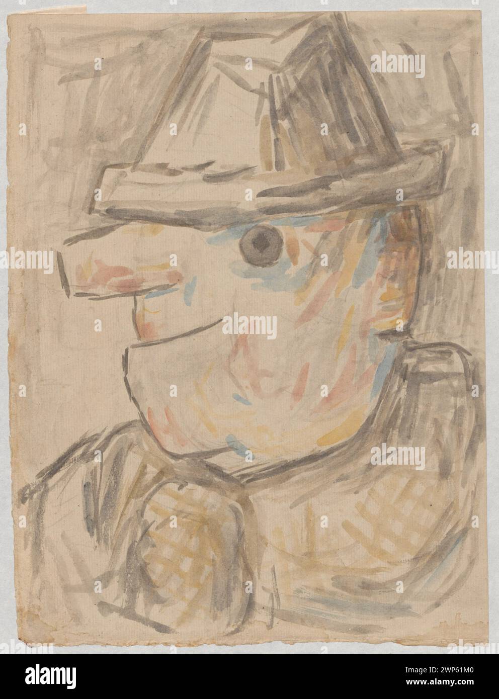 Le jeune homme principal dans un chapeau ; Makowski, Tadeusz (1882-1932) ; 1931-1932 (1931-00-00-1932-00-00) ; chapeaux, portraits d'hommes, achat (provenance) Banque D'Images