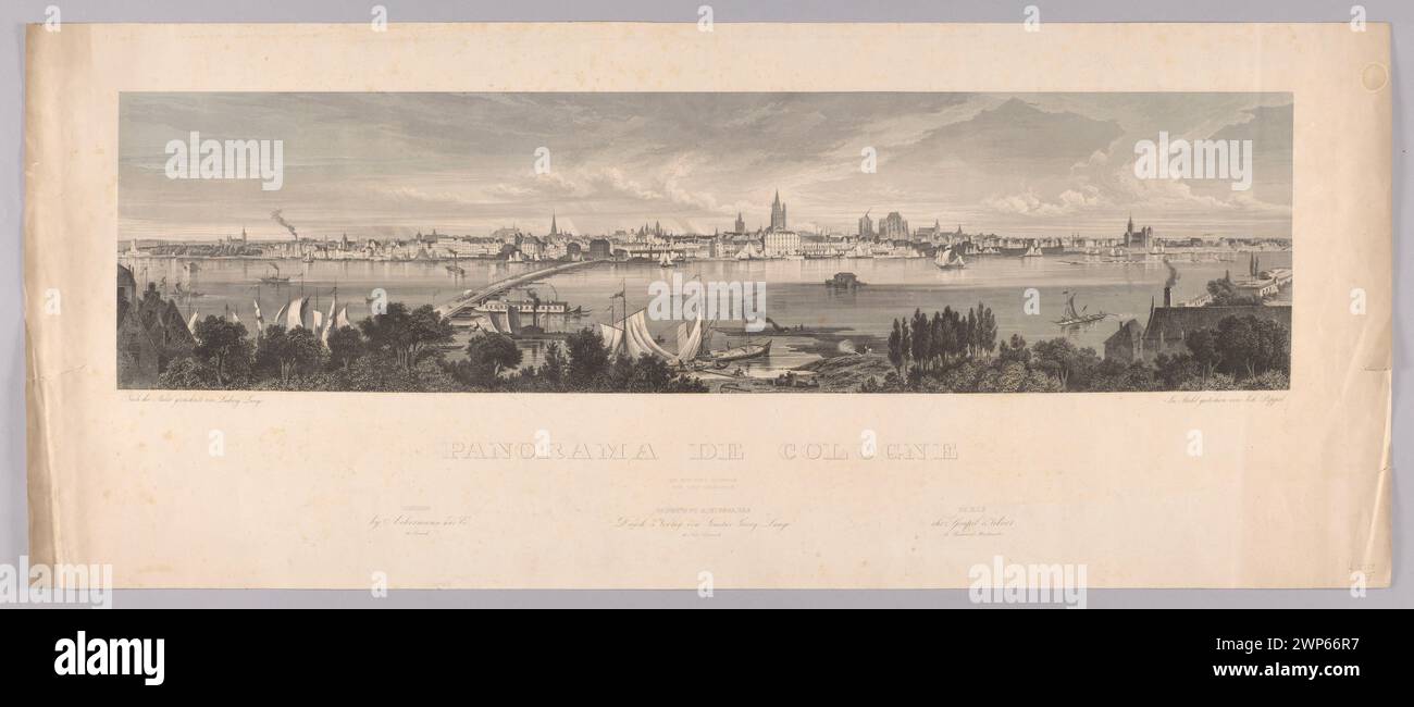 Panorama de Cologne ; Lange, Ludwig (1808-1868), Poppel, Johann Gabriel Friedrich (1807-1882), Ackermann et Co. (Londres ; Éditeur ; FL. CA 1800-1880), Lange, G. G. (Darmstadt ; Graphic Zak 1850 (1850-00-00-1850-00-00); Banque D'Images