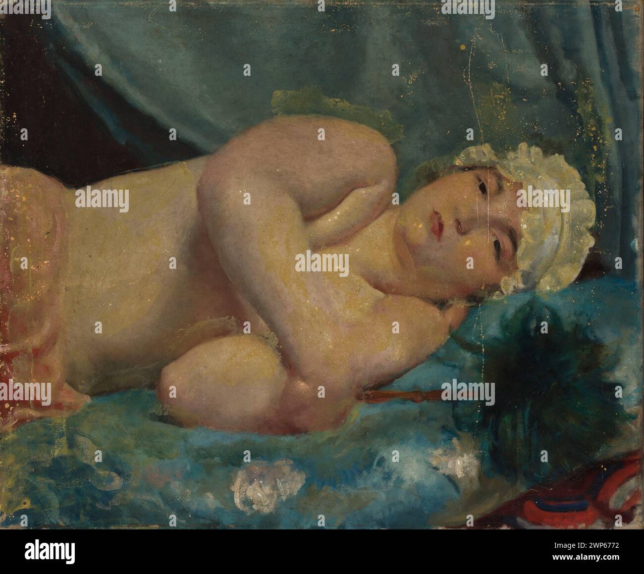 Une peinture de 1925-1935 de Wojciech Weiss représentant une servante, montrant des actes féminins, des rideaux et des femmes dans des décors intérieurs, des collections d'art de l'État de Varsovie. Banque D'Images Une peinture de 1925-1935 de Wojciech Weiss représentant une servante, montrant des actes féminins, des rideaux et des femmes dans des décors intérieurs, des collections d'art de l'État de Varsovie. Banque D'Images