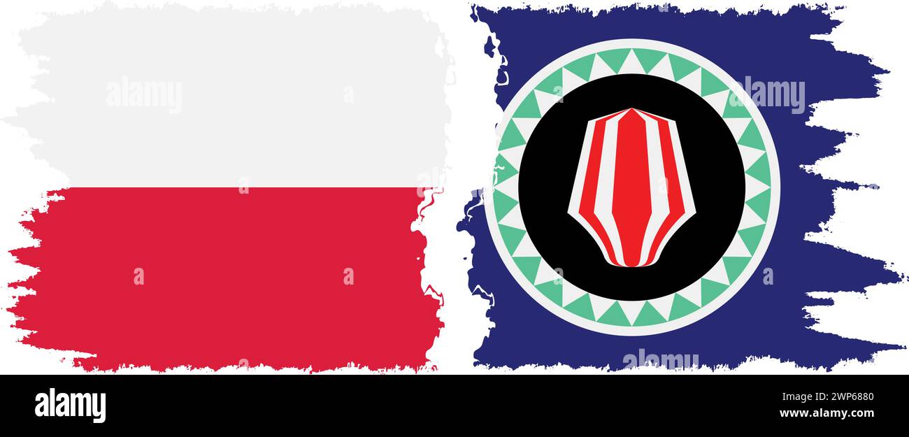 Bougainville et Pologne grunge drapeaux connexion, vecteur Illustration de Vecteur