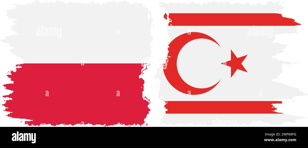 République turque de Chypre du Nord et Pologne grunge drapeaux connexion, vecteur Illustration de Vecteur