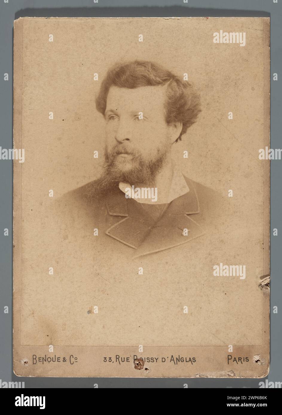 Portrait d'Édouard Pailleron (1834-1899), poète et dramaturge français (buste) ; Benque & Co (Paris, Varsovie ; photographie AD ; 1879-CA 1907) ; vers 1880; avant 1884 (1879-00-00-1884-00-00);Pailleron, édouard Jules Henri (1834-1899), Pailleron, édouard Jules Henri (1834-1899) - iconographie, Rajchman, Aleksander (1855-1915) - collection, écrivains, portraits, portraits d'hommes Banque D'Images