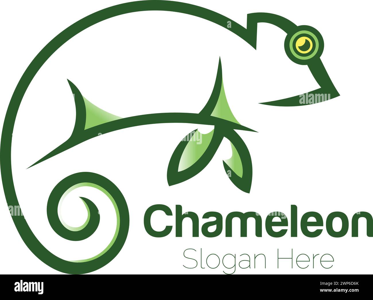 Design moderne du logo Chameleon dans les tons verts Illustration de Vecteur
