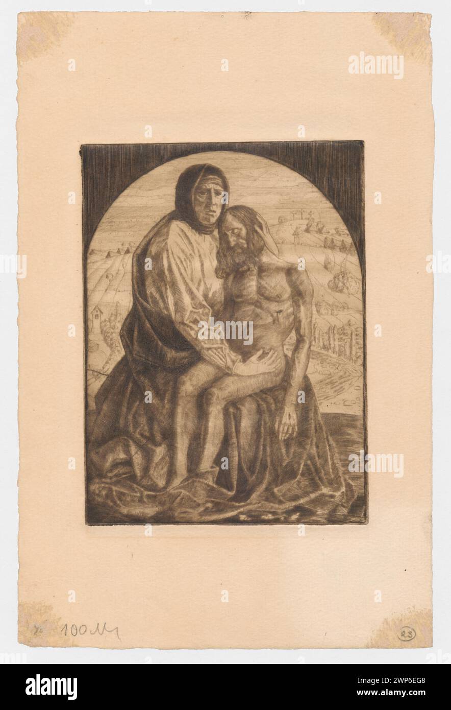Etude du talon humain par Władysław Skoczylas, 1914, axée sur l’anatomie, la structure et le rendu artistique du pied, qui fait partie de la série d’études de figures humaines de l’artiste. Banque D'Images