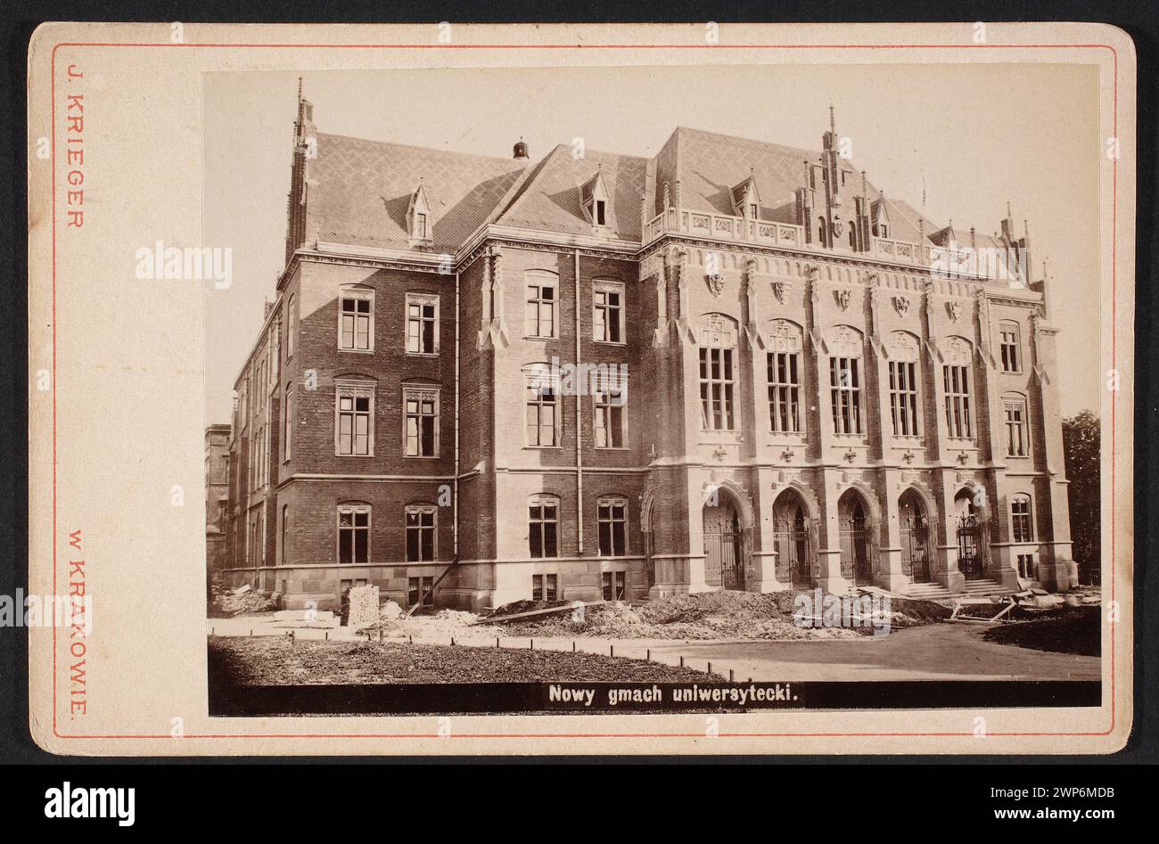 Cracovie. 'Nouveau bâtiment universitaire' (Collegium Novum) construit en 1883-1887 selon les plans de l'architecte Feliks Feliks d'Anski. ; Krieger, Ignacy (1817-1889) ; 1887 (1887-00-00-1887-00) ; Collegium Novum (Kraków), Kraków (petite Voïvodie de Pologne), Księżarski, Feliks (1820-1884), Księżarski, Feliks (1820-1884)- iconographie, Université Jagellonian (Kraków- 1364-), bâtiments publics, achat (Protency) Banque D'Images