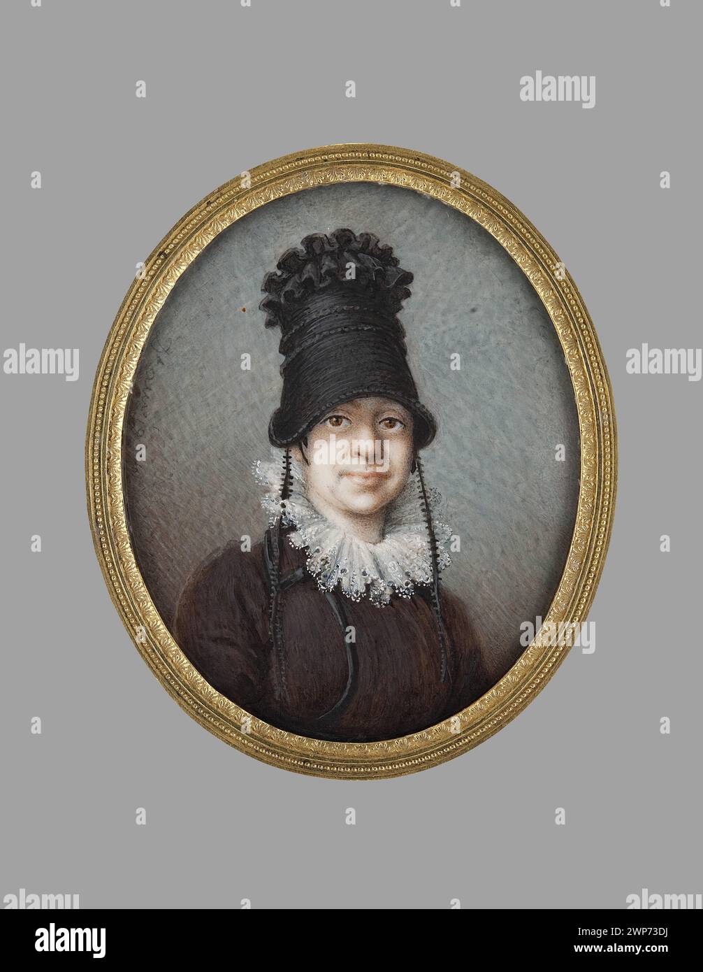 Portrait de MRS Ruseau, grand-mère du conservateur Radomi du musée de Rapperswil ; Avigny, Karol d' (1760-1830) ; 1819 (1819-00-00-1819-00-00) ; Musée national polonais (Rapperswil - 1870-1927) - collections, Musée de l'armée polonaise (Varsovie - 1920-) - collection, Radomiński, Józef - collection, cadeau (provenance), femmes, figurines polonaises, coiffures, portraits de en trois quarts, Portraits de femmes Banque D'Images