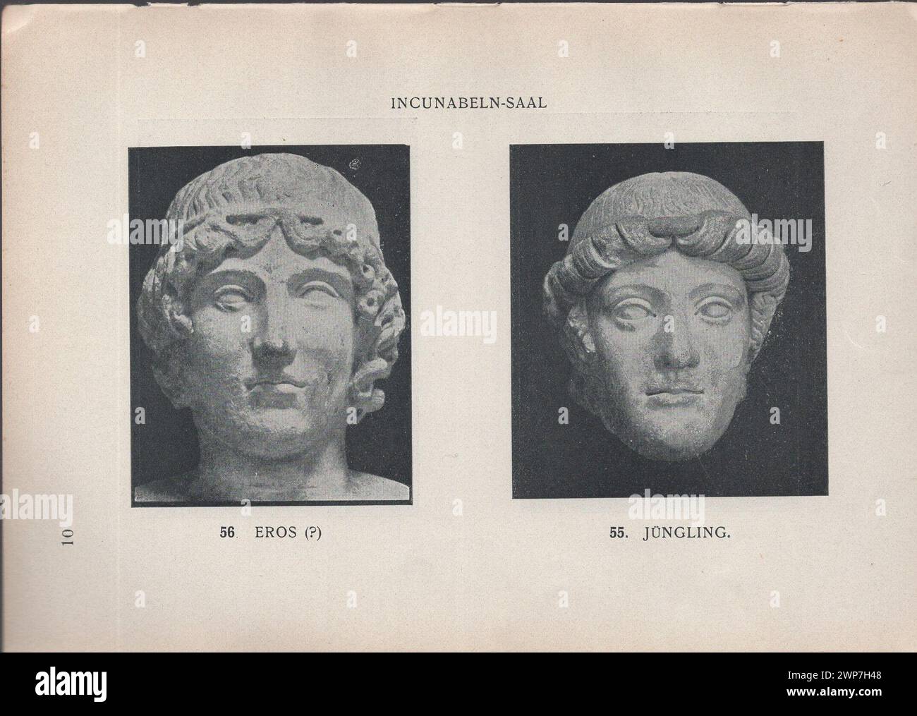 Adolf Furtwängler : Glyptothek 1907 / Illustrierter Katalog der Glyptothek König Ludwig's I. zu München / Kastner & Callwey, 1907 / catalogue illustré de la Glyptothek du roi Louis Ier à Munich at 1907 / incunabeln saal - incunabula hall / Eros (?) - Tête du buste Eros - buste Eros antique - statue Eros antique & Jüngling - jeune homme / statue jeune homme antique - buste jeune homme antique Banque D'Images