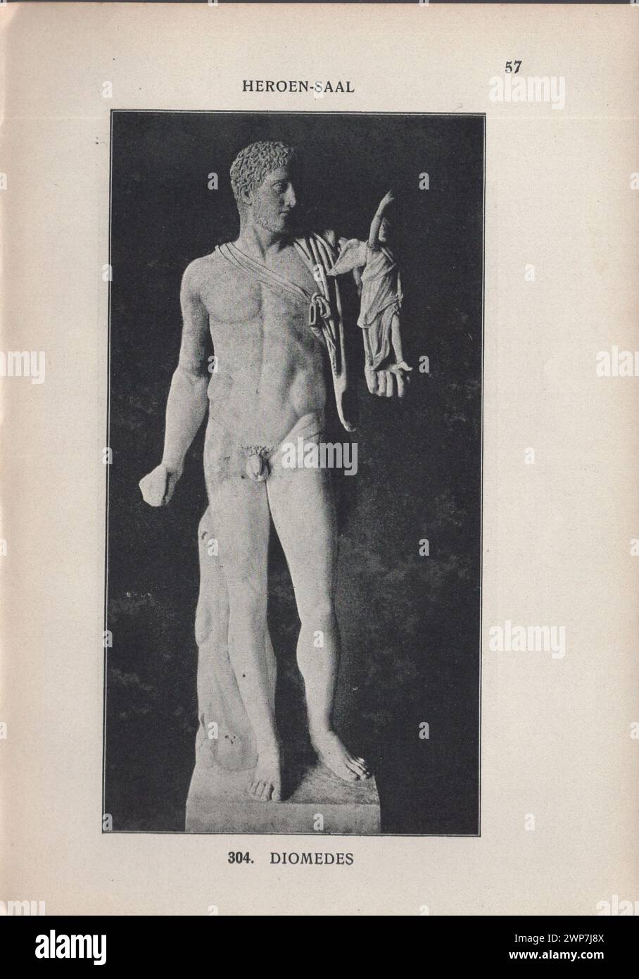 Adolf Furtwängler : Glyptothek 1907 / Illustrierter Katalog der Glyptothek König I. zu München de Ludwig / Kastner & Callwey, 1907 / catalogue illustré de la Glyptothek du roi Louis Ier à Munich au 1907 / Heroen Saal - Heroes Hall / Statue Diomedes Banque D'Images