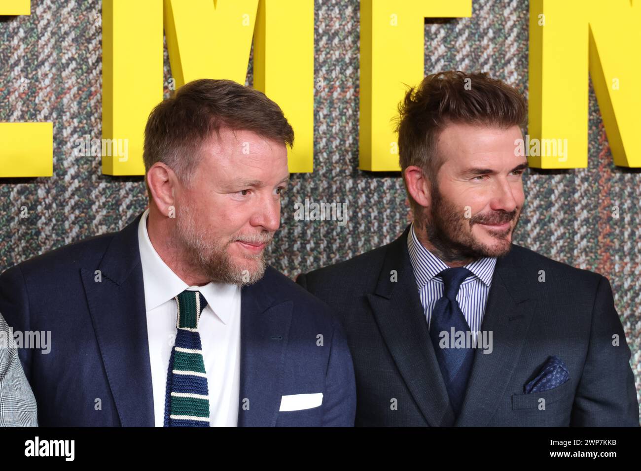Guy Ritchie et David Beckham, THE GENTLEMEN UK Series Global Premiere, Theatre Royal, Drury Lane, Londres, Royaume-Uni, 05 mars 2024, photo de Richard Goldsch Banque D'Images