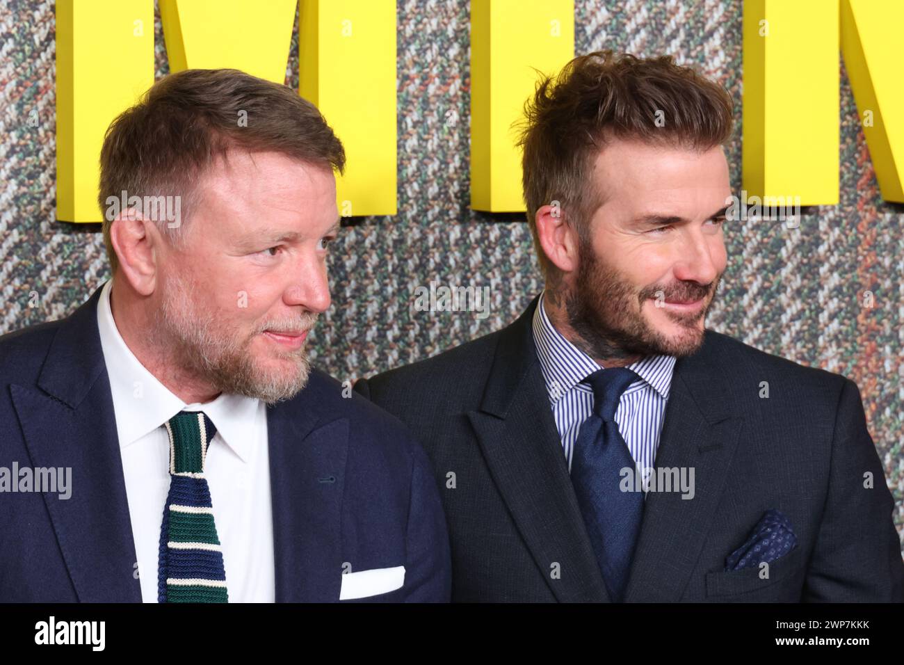 Guy Ritchie et David Beckham, THE GENTLEMEN UK Series Global Premiere, Theatre Royal, Drury Lane, Londres, Royaume-Uni, 05 mars 2024, photo de Richard Goldsch Banque D'Images