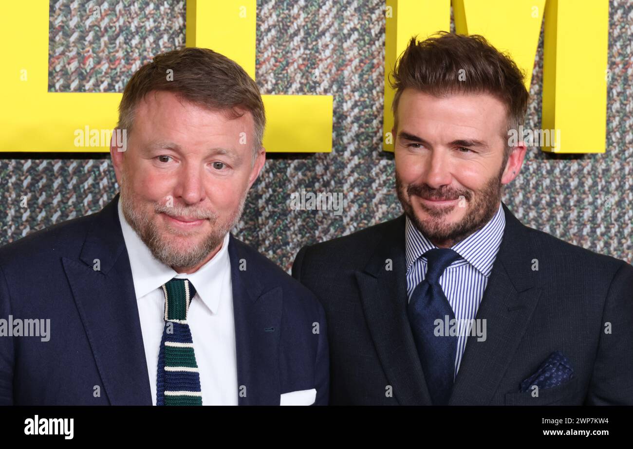 Guy Ritchie et David Beckham, THE GENTLEMEN UK Series Global Premiere, Theatre Royal, Drury Lane, Londres, Royaume-Uni, 05 mars 2024, photo de Richard Goldsch Banque D'Images