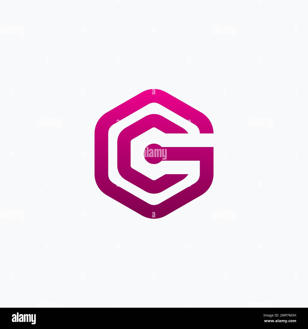 Logo CG hexagonal. Icône lettre G. Illustration de Vecteur