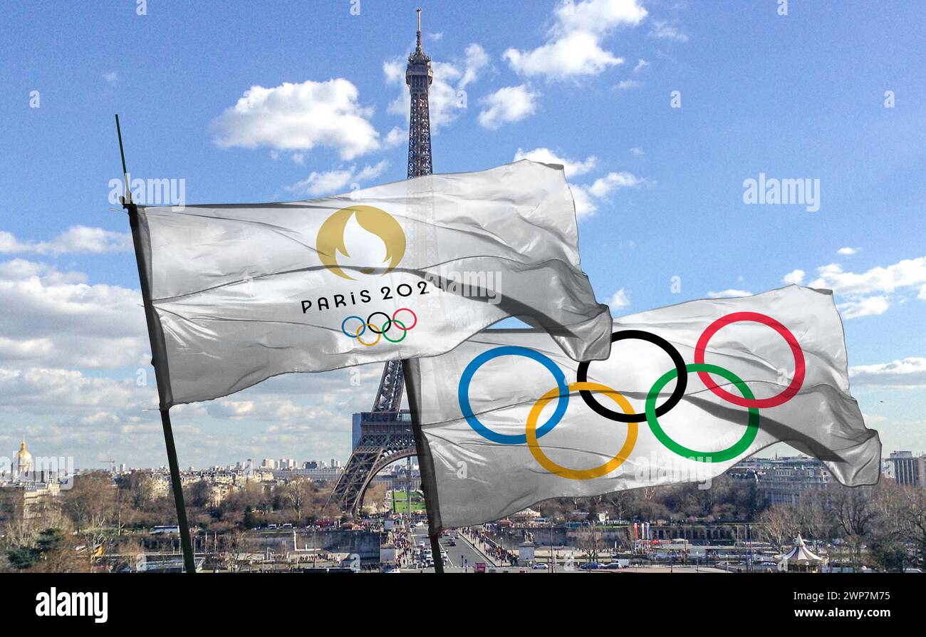 Jeux olympiques 2024 France Paris Banque D'Images