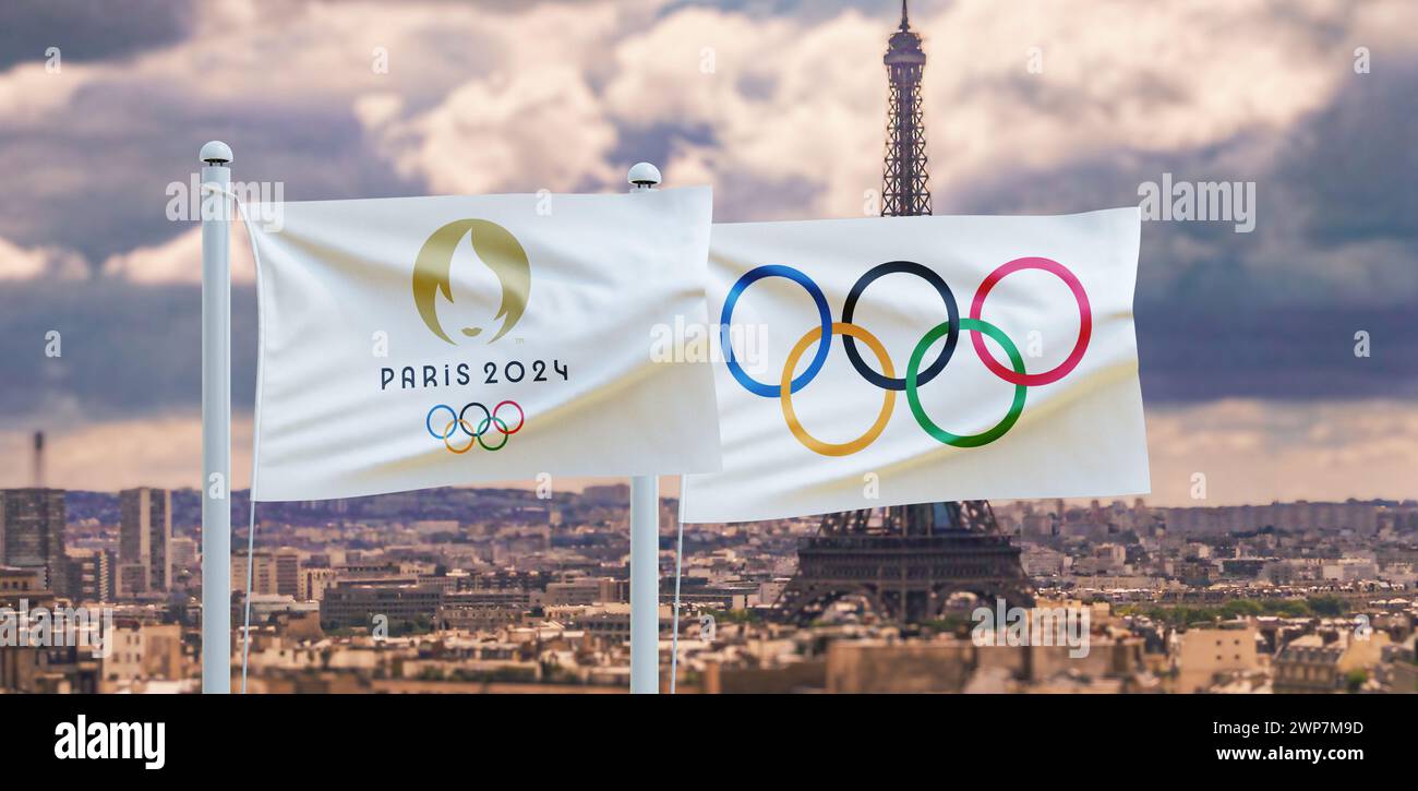 Jeux olympiques 2024 France Paris Banque D'Images