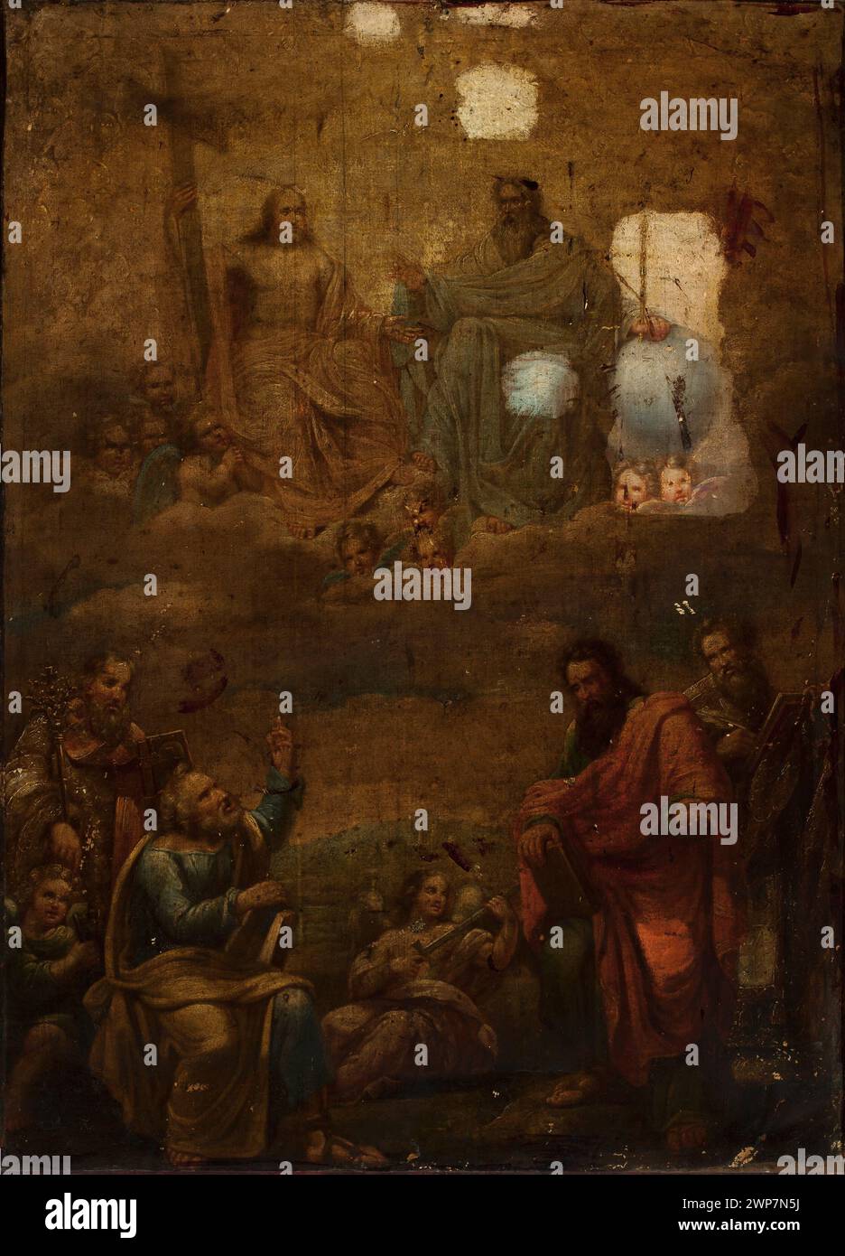 Croquis de la Sainte Trinité par Antoni Jan Blank, début du XIXe siècle, représentant Dieu le Père, le Saint-esprit comme une colombe, Jésus, des anges, et de multiples scènes religieuses, provenance achetée. Banque D'Images Croquis de la Sainte Trinité par Antoni Jan Blank, début du XIXe siècle, représentant Dieu le Père, le Saint-esprit comme une colombe, Jésus, des anges, et de multiples scènes religieuses, provenance achetée. Banque D'Images