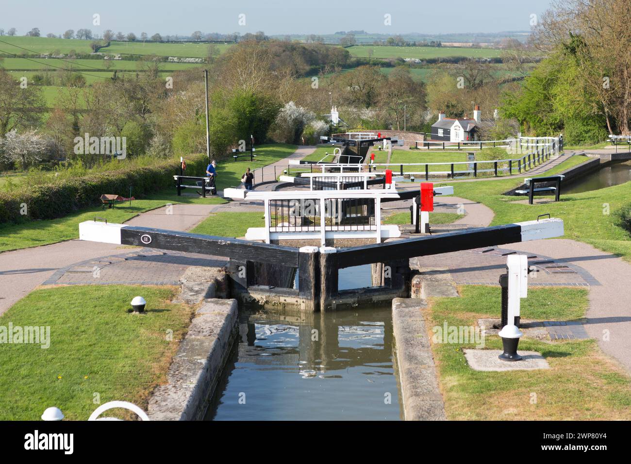 UK, Leicestershire, Foxton écluses sur le Grand Union canal. Banque D'Images