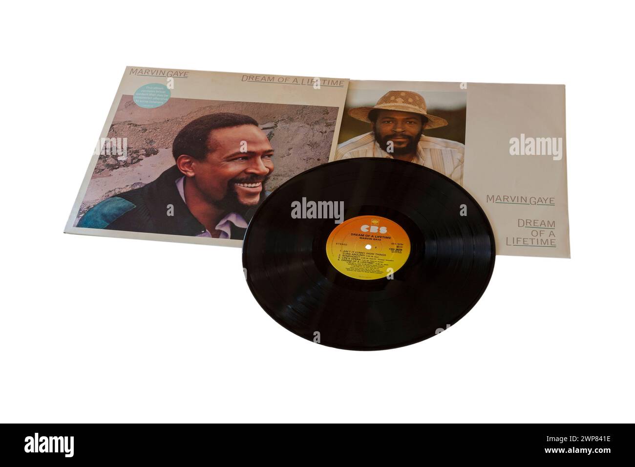 Marvin Gaye Dream of a Lifetime vinyle album LP couverture isolée sur fond blanc - 1985 Banque D'Images