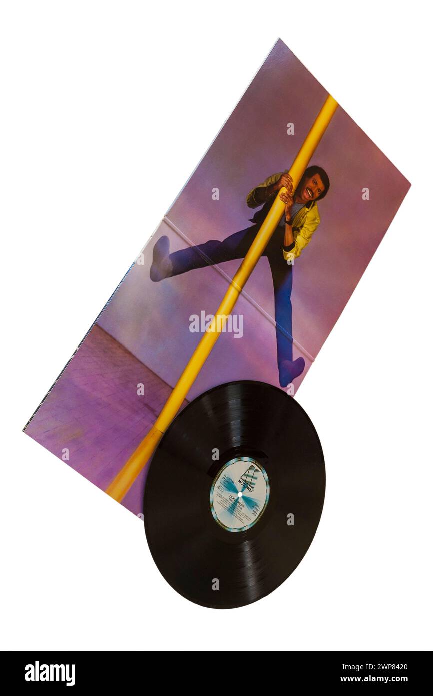 Lionel Richie ne peut pas ralentir l'album vinyle album LP couverture isolée sur fond blanc - 1983 gatefold pochette Banque D'Images