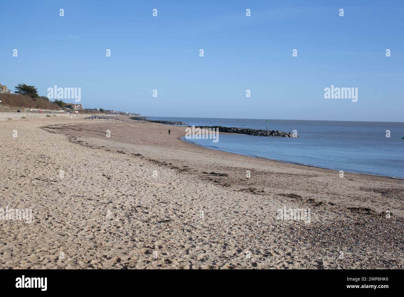 La plage de Clacton on on Sea dans l'Essex au Royaume-Uni Banque D'Images