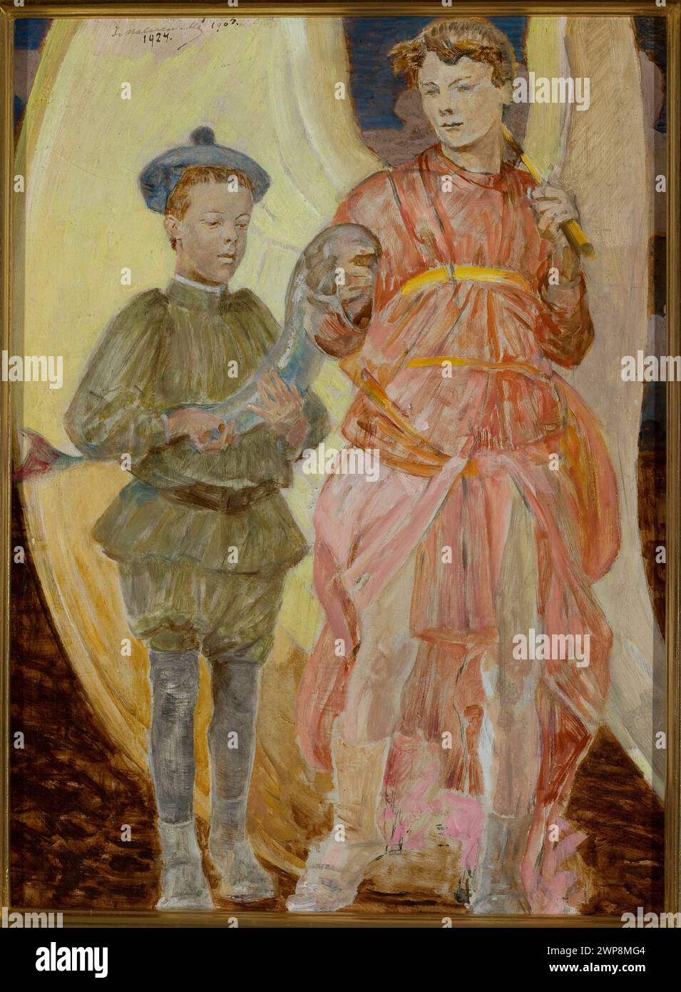 Tableau 'Tobias from the Ango' de Jacek Malczewski, 1924, représentant le personnage biblique Tobias, qui fait partie de la collection du Fonds national de la culture. Banque D'Images