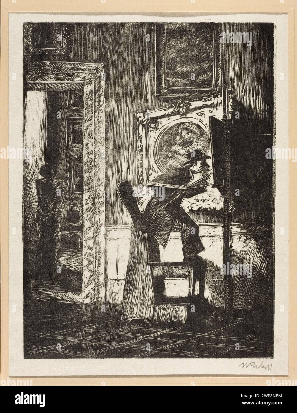 Wojciech Weiss (1875-1950), 1944, copie d'œuvres de la Renaissance à Florence, y compris des références au Palazzo Pitti et à la Madonna della Seggiola de Raphaël, une partie de la collection Irena Weiss, montrant des expositions de musée et de galerie. Banque D'Images Wojciech Weiss (1875-1950), 1944, copie d'œuvres de la Renaissance à Florence, y compris des références au Palazzo Pitti et à la Madonna della Seggiola de Raphaël, une partie de la collection Irena Weiss, montrant des expositions de musée et de galerie. Banque D'Images