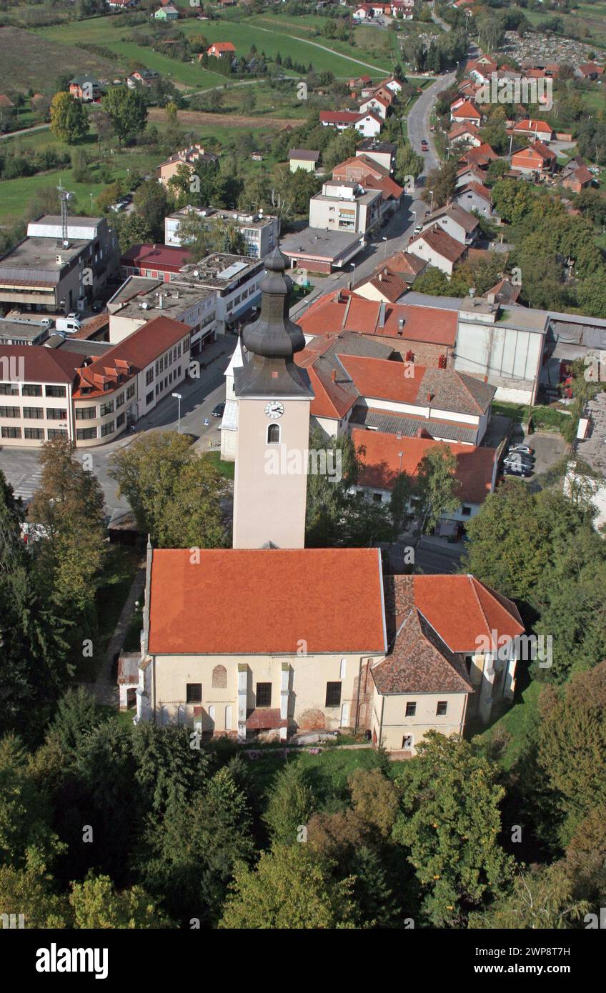 Église paroissiale d'exaltation de la Sainte Croix à Kriz, Croatie Banque D'Images
