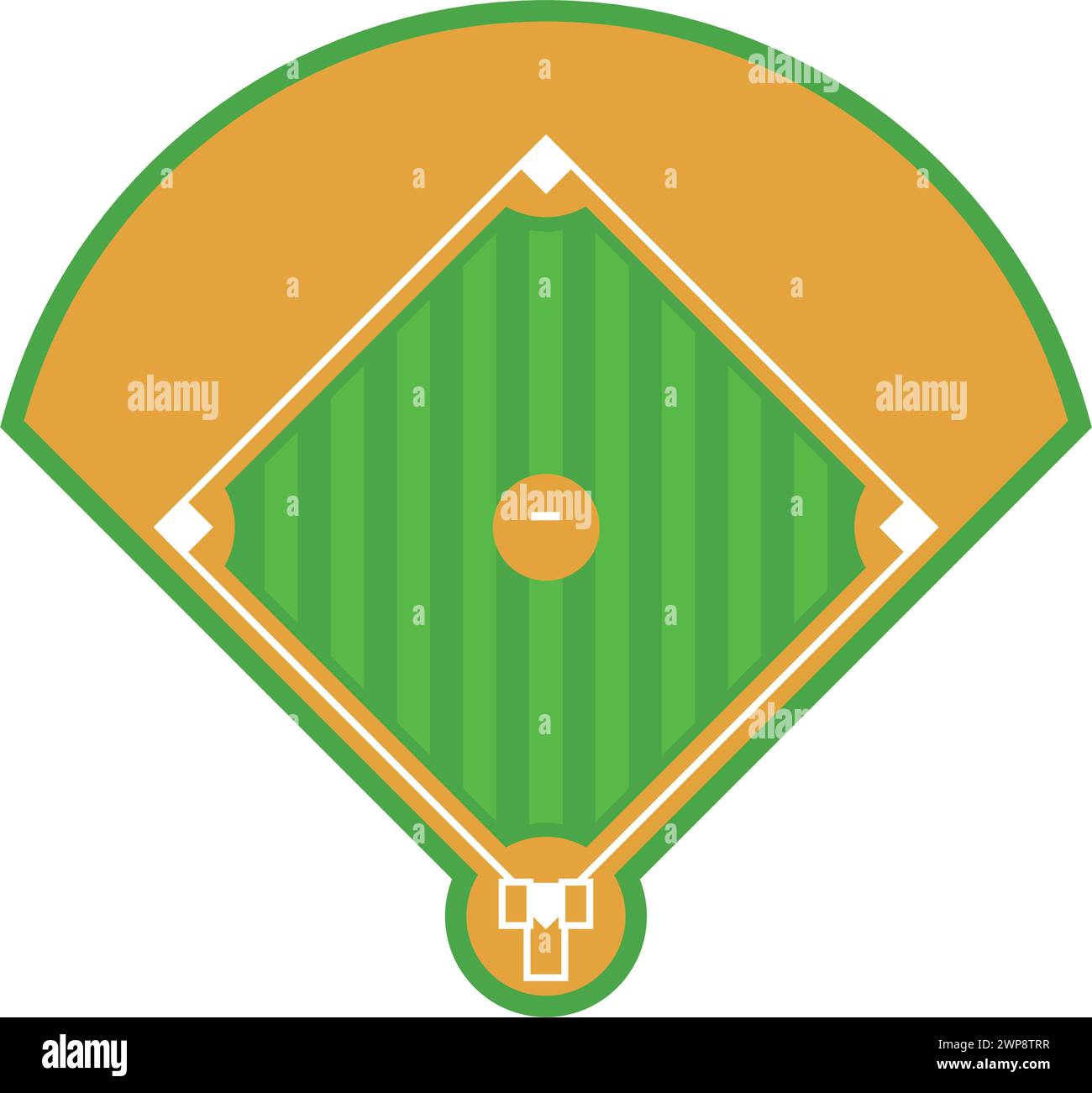 Illustration de fond de vecteur de vue de dessus de stade de sports de terrain de baseball isolé sur fond transparent Illustration de Vecteur